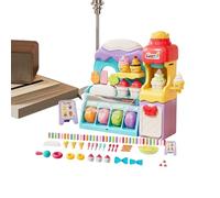 Ice Cream Play Set for Sensory Toys in Fake Modeling Dough | Air-Dry Clay Bakery Tool Kit - for Home Room Games Kindergarten Game Role Christmas