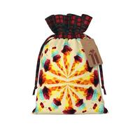 Ice Cream Polygon Print Christmas Drawstring Gift Bags Large Xmas Present Storage Bag