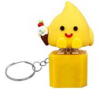 (Ice Cream Prince) Chicken Keychain, Animal Fidget Toy, Decorative Animal Button Keychain for Men, Women, Funny Bag Car Keys Keyring Pendant with Light