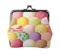 Ice Cream Print Compact Coin Purse Exquisite Kiss Lock Wallet Cute Mini Pouch Coins Cards Wallet