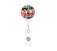 Ice Cream Print Retractable Badge Holder, Cute Nursing Badge Reel, Badge Clip Id Card Holders