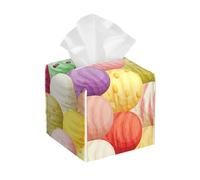 Ice Cream Print Square Tissue Box, Decorative Reusable Container For Home/Car/Office