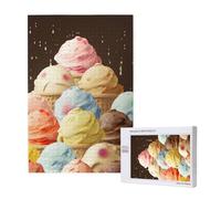 Ice Cream Printed Jigsaw Puzzle with Storage Box, Wooden Puzzle for Adults and Kids, 1000 Pieces Family Fun Decorative Game