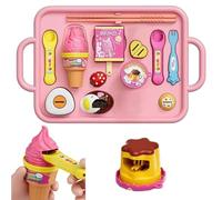 Ice-cream Pudding Set, Food Pudding Feeding Children's House Play Toy, Pretend Play Food Kitchen Accessories, Novelty Early Education Strawberry Puddings Toy, Early Education Play-House Toy (Pink)