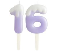 Ice Cream Purple 16th Birthday Candles, Cream Numbers 16 Birthday Party Decoration, Birthday Cake Topper, Happy 16th Birthday Cake Candles for Birthday Party Wedding Anniversary Celebration Supplies