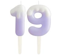 Ice Cream Purple 19th Birthday Candles, Cream Numbers 19 Birthday Party Decoration, Birthday Cake Topper, Happy 19th Birthday Cake Candles for Birthday Party Wedding Anniversary Celebration Supplies