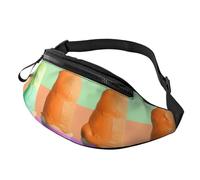 Ice cream rainbow gradient Fanny Pack for Men Women, Waterproof Sports Waist Bag Fashion Belt Bag Crossbody Bags Hip Bum Bag with Adjustable Strap Large Sling Bag Purse for Travel Hiking