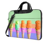 Ice cream rainbow gradient Laptop Bag Shockproof Computer Carrying Case with Shoulder Strap Messenger Shoulder Bag Briefcase 13 inch