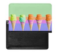 Ice Cream Rainbow Gradient Passport Holder with Card Slots Portable Passport Cover Compact Waterproof Passports Protector