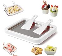 Ice Cream Roll Maker,Homemade DIY Ice Cream Roller Pan with 2 Scrapers,Instant Ice-Cream Maker,Rolled Ice-Cream Makers for Kids & Adults for Cream-Frozen Yogurt Gelato Sorbet at Homes (White)