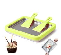 Ice Cream Roll Maker Kit - Freezable Roller Pan with 2 Spatulas, Instant Rolling Gelato & Frozen Yogurt Maker, Homemade Rolled Ice Cream Maker for Kids & Adults, DIY Ice Cream Maker (Green)