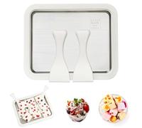 Ice Cream Roll Maker Machine, No Electricity Manual Soft Serve & Slushy Maker with Freeze-Ahead Plate, DIY Frozen Yogurt Gelato Sorbet Dessert Kit for Family Fun