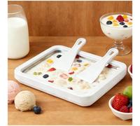 Ice Cream Roll Maker Rolled Ice Cream Machine, Sweet Spot Pan, Instant Cold Plate, Ideal for Making Rolled Ice Cream Soft Serve Slushies Frozen Yogurt Sorbet and Gelato,White,8.85''x6.88''