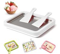 Ice Cream Roll Master Maker Kit, DIY ice cream Roll Maker with 2 Scrapers, Homemade Rolled Cream Frozen Yogurt Gelato Sorbet, Make Your Own Homemade Rolled Ice Cream for Kids/Adults (White)