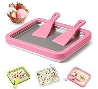 Ice Cream Roll Master Maker Kit, DIY ice cream Roll Maker with 2 Scrapers, Homemade Rolled Cream Frozen Yogurt Gelato Sorbet, Make Your Own Homemade Rolled Ice Cream for Kids/Adults (Pink)