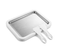 Ice Cream Roller Maker, Mini Freezable Roll Plate, 8.85 x 6.88inch Upgraded Rolled Ice Cream Maker Kit with 2 Scrapers for Rolled IceCream Sorbet Yogurt Gelato (White)
