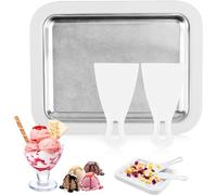 Ice Cream Roller Maker Pan, Instant Ice Cream Roll Maker with 2 Spatulas, Ice Rolls Plate for Rolling Ice Cream Machine for Homemade Rolled Cream Frozen Yogurt Gelato Sorbet