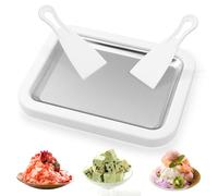 Ice Cream Roller Maker Pan with 2 Spatulas, Small Instant Rolled Ice Cream Maker for Homemade Rolled Ice Cream, Frozen Yogurt, Gelato