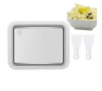 Ice Cream Roller Plate - Small Ice Cream Maker, Stainless Steel Manual Tray, Quick Freeze | Flat Tray Pan for Kitchen Dessert, Fruit Smoothies, Refrigerator, Portable Home, Outdoor, Travel, Cafe