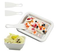 Ice Cream Rolling Machine - 8.9 Inch Stainless Steel | Yogurt Roll Tray | Instant Ice Cream Maker Machine With Cold Plate And 2 Spatulas For Homemade Sorbets And Yogurt