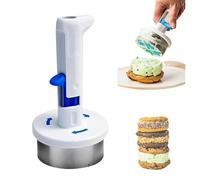 Ice Cream Sandwich Maker Tool, Easy Release One-Handed Scoop Mold for Homemade Stainless Steel Ice Cream Burgers Cookies Ice Cream Cookie Sandwich Scoop for Kitchens Dessert Shop Girls Kids (A2)