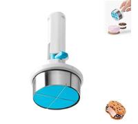 Ice Cream Sandwich Maker Tool Set, Round Cookie Cutter with Handle, Stainless Steel, 2-Pack, Blue and White,for Creative Ice-Cream Burger Making for Kitchen, Dessert Shop (1PCS)