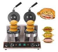 Ice Cream Sandwich Maker, UFO Burger Press with Digital Timer, 5-Min Waffle Maker 50-300°C for Restaurants Coffee Shops Food Trucks, Single Head Rotating