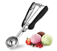 Ice Cream Scoop 2 Tbsp / 4,4cm, TJ POP Stainless Steel Cookie Scoop 30ml with Easy Trigger Release Good Grips for Mashed Potato, Meatballs, Mellon Balls and Cookie