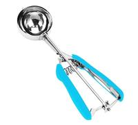 Ice Cream Scoop, Cookie Scoop, 4Tbsp/ 60ml/ 2oz Cookie Scoops for Baking, 18/8 Stainless Steel Cookie Scooper for Baking, Ice Cream Scooper with Trigger Release, Cookie Dough Scoop, Non-slip Blue Grip