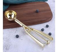Ice Cream Scoop,Diameter 6 cm / 2.3 in,4 Tbsp / 60 ML / 2 OZ,#16 Large Cookie Scooper Cookie Dough Batter Scoop, Muffin and Cupcake Scoop,304 Stainless Steel,Demoulding of The Hanging Strips,Gold