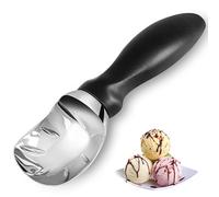 Ice Cream Scoop Heavy Duty Stainless Steel Comfort Grip (Black)