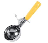 Ice Cream Scoop - Practical Stainless Steel Fruit Ice Cream Scoop Spoon with Plastic Handle Kitchen Tool (Yellow-5.5cm)