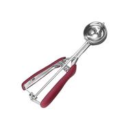 Ice Cream Scoop Stainless Steel Cookie Dough Spoon Fruit Potato Watermelon Digging Ball Spring Handle Scoop(Wine Red,4cm)