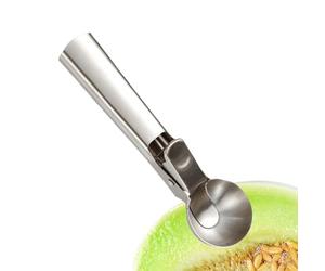 Ice Cream Scoop, Stainless Steel Dispenser, Ergonomic Trigger Handle, Heavy-Duty Baller, 7.56 x 2.24 Inches Non-Slip Grip, Versatile Kitchen Tool for Watermelon, Buffet, Party