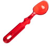 Ice Cream Scoop - Transparent Blue & Red Plastic | Durable, Lightweight Scoop for Ice Cream, Sorbet, Cookie Dough & More | Easy Grip & Dishwasher Safe (Red)