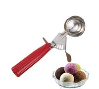 Ice Cream Scoop with Trigger - Stainless Steel 3 Color Options Purple Red Green Gray - Baller Fruit Scoop for Desserts - Non Stick Ergonomic Handle for Home Baking