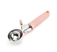 Ice Cream Scoop with Trigger - Stainless Steel Scooper for Easy Serving - Ergonomic Handle, Non-Stick Design -Ideal for Ice Cream, Cookie Dough, Melon (pink)