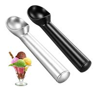 Ice Cream Scoops, Professional Cookie Scoop and Melon Baller Set, Two Sturdy Scoops in Black and White, Perfect for Hard Ice Cream, Cookie Dough, and Cantaloupe Balls
