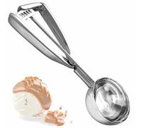 Ice Cream Scoops with Easy Trigger - Large Size 304 Stainless Steel Cookie Scoop with Non-Slip Grip - Heavy Duty Icecream Scooper - Perfect for Cookie Dough, Muffins, Meatballs, Mash Potatoes