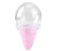 Ice Cream Shape Transparent Plastic Candy Box Unique Design For Wedding Birthday Party Favors PS Material Yellow Pink Blue Optional 10x6cm 8 Pack (Pink)