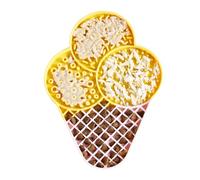 Ice Cream Shaped Slow Feeder Dog Bowl, Silicone Pet Dish With Suction Cup For Cats And Dogs, Anti-Slip Design For Portion Control And Healthy Eating, Durable Supplies, 21x15x1cm