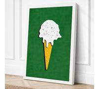 Ice Cream Simple Minimalist Canvas Wall Art Print 24x16 Inch