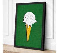 Ice Cream Simple Minimalist Canvas Wall Art Print 24x16 Inch