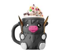 Ice Cream Sleeve - Horn-Shaped Lid, Highland Cow Ice Cream Holder, Ic-e Pint Stand with Spoon | Ic-e Crea-m Pint Sleeves Cover for Camping, Picnics, Bbqs, Holidays, Trips