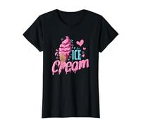 Ice Cream Soft Ice Cream Value Graphic T-Shirt, Women, Black, XS