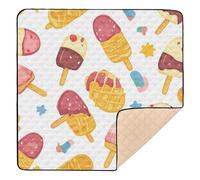 Ice Cream Soft Padded Baby Activity Play Mat for Floor Lightweight Infant Play Activity Mat for Babies Infants Toddlers, 50'' x 50''