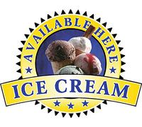 Ice Cream Sold Here Sticker - Catering Sign Window Decal Cafe Restaurant Van Trailer (Medium 210 x 285mm, Yellow)