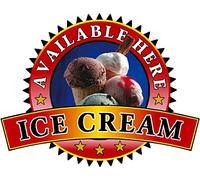 Ice Cream Sold Here Sticker - Catering Sign Window Decal Cafe Restaurant Van Trailer (SS10027) (Large 400 x 520mm)