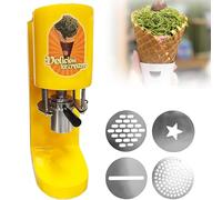 Ice Cream Spaghetti Maker with 4 Interchangeable Molds, 420ml Hopper, Easy Fruit Noodle Dessert Extruder, Fun Summer Kitchen Gadget