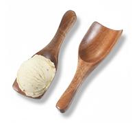 Ice Cream Spoon, 2 Pcs Reusable Portable Wooden Scoops for Jars, Lightweight Coffee Bean Scoop for Jars Canisters Tea Sugar, Serving Ice Cream at Summer Picnics